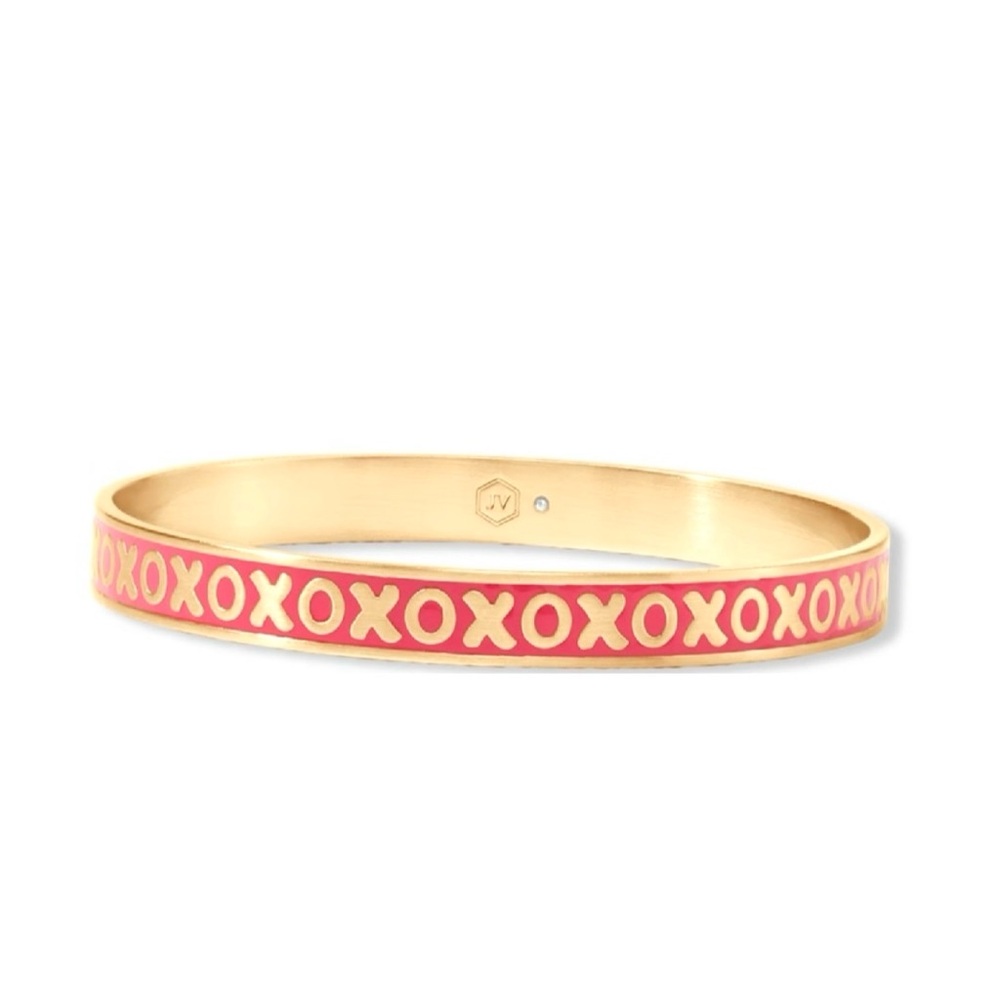 $150 Julie Vos XO Bangle Bracelet red / gold
